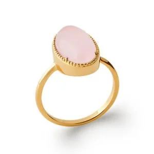 Bague Judith Quartz Rose & Plaqué Or 750 – Image 2